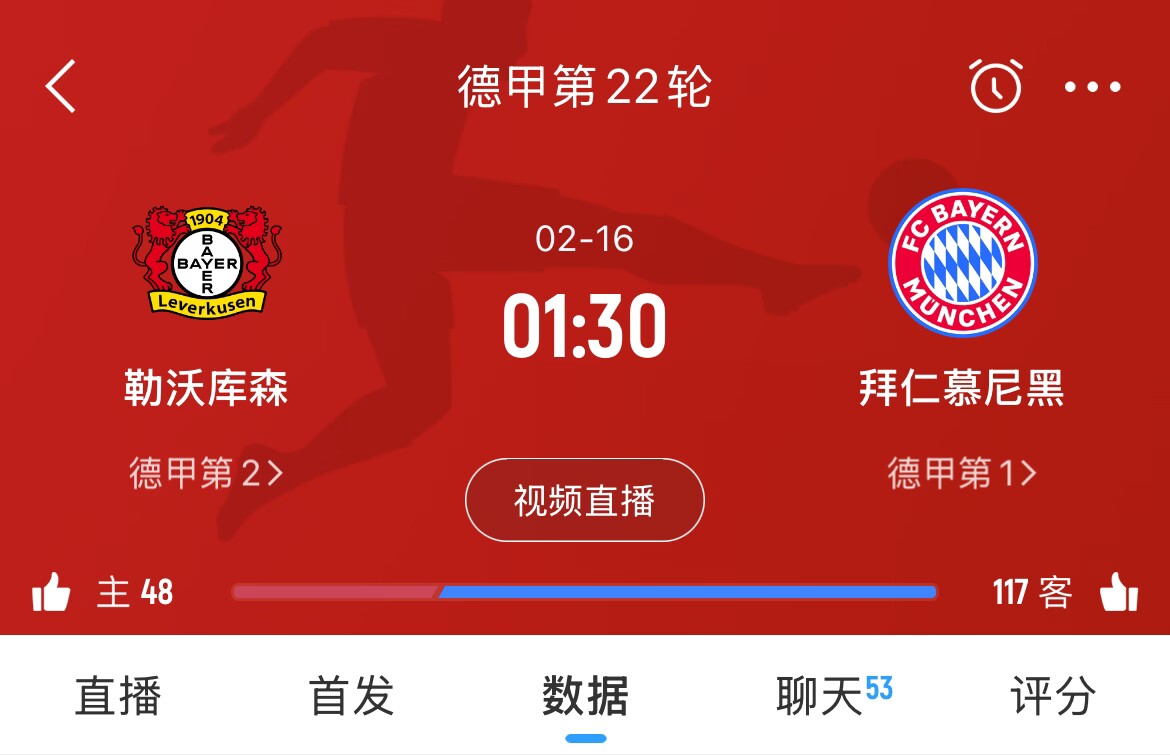  下輪決定冠軍？拜仁下場(chǎng)德甲將客戰(zhàn)勒沃庫(kù)森，若取勝將11分領(lǐng)跑